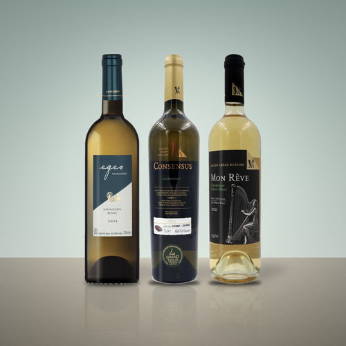 Weißwein-Paket Ägäische Brise: Egeo Sauvignon Blanc, Consensus Chardonnay und Mon Rêve Weiß