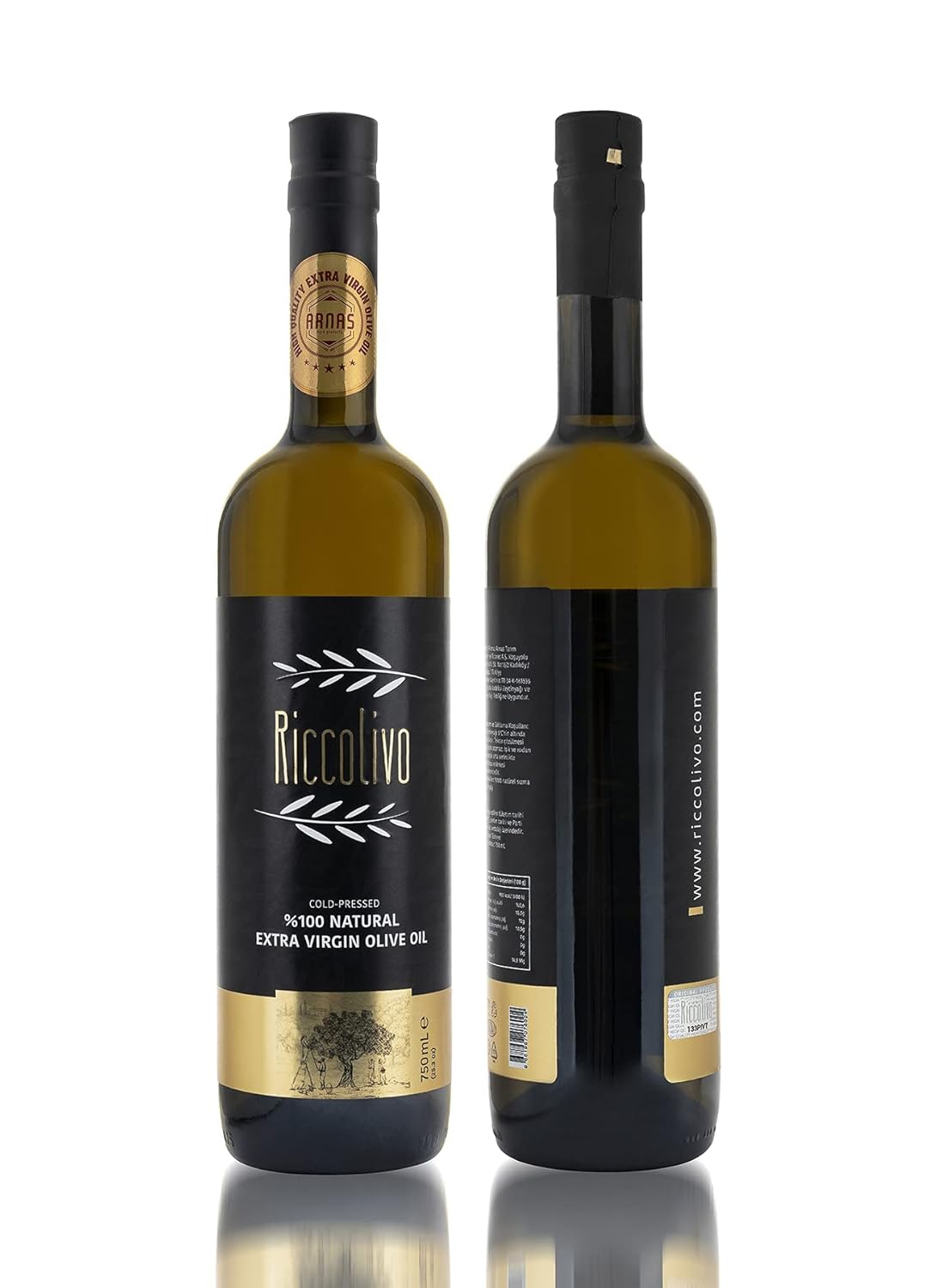 Riccolivo Premium Natives Olivenöl Extra 500 ml – Early Harvest – Kaltgepresst – Ausgezeichnet London 2023